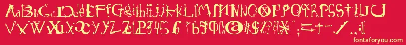 Schirg Font – Yellow Fonts on Red Background