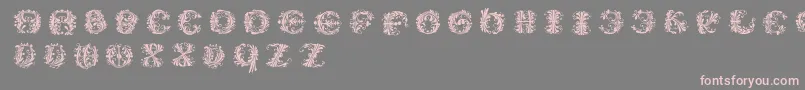 Flowerpowerround Font – Pink Fonts on Gray Background