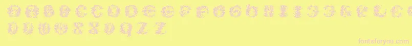 Flowerpowerround Font – Pink Fonts on Yellow Background