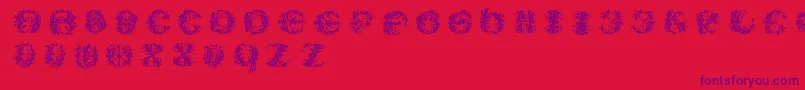 Flowerpowerround Font – Purple Fonts on Red Background
