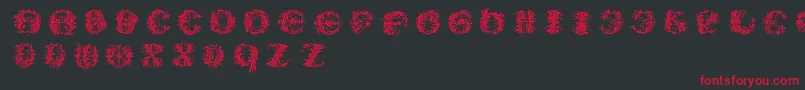 Flowerpowerround Font – Red Fonts on Black Background