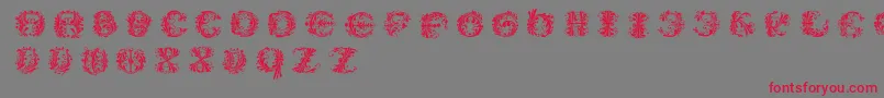 Flowerpowerround Font – Red Fonts on Gray Background