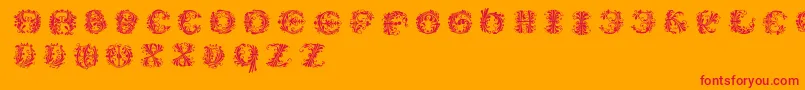 Flowerpowerround Font – Red Fonts on Orange Background