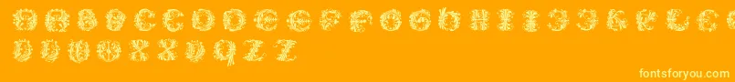 Flowerpowerround Font – Yellow Fonts on Orange Background
