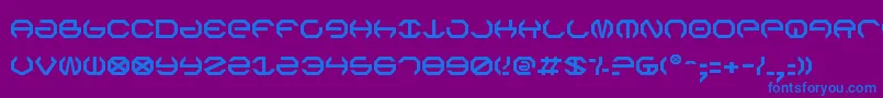 フォントOmegav2 – 紫色の背景に青い文字