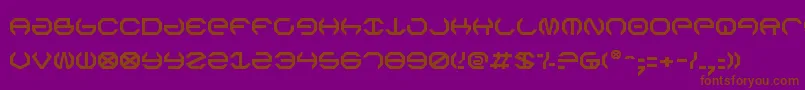 Omegav2-Schriftart – Braune Schriften auf violettem Hintergrund