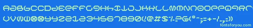 Omegav2 Font – Green Fonts on Blue Background