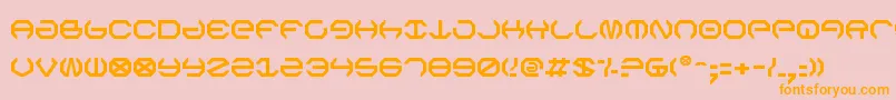 フォントOmegav2 – オレンジの文字がピンクの背景にあります。