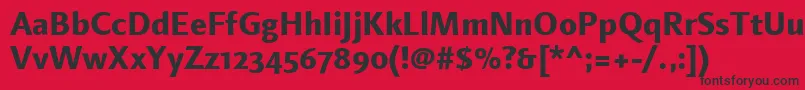 LinotypefinneganosfExtrabold Font – Black Fonts on Red Background