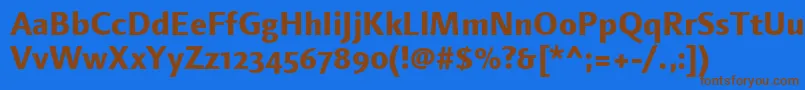 Fonte LinotypefinneganosfExtrabold – fontes marrons em um fundo azul