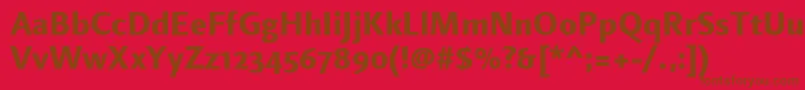 Police LinotypefinneganosfExtrabold – polices brunes sur fond rouge