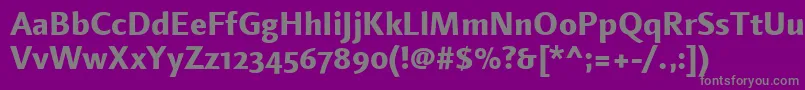 LinotypefinneganosfExtrabold-Schriftart – Graue Schriften auf violettem Hintergrund