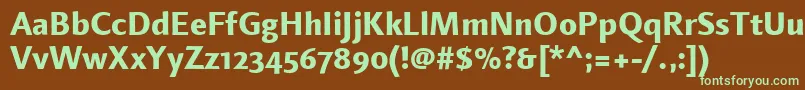 Шрифт LinotypefinneganosfExtrabold – зелёные шрифты на коричневом фоне