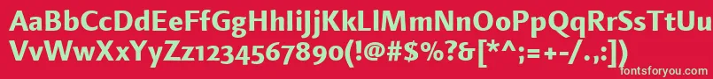 LinotypefinneganosfExtrabold Font – Green Fonts on Red Background
