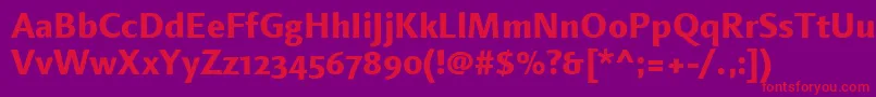 Czcionka LinotypefinneganosfExtrabold – czerwone czcionki na fioletowym tle