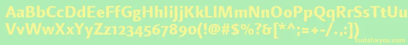 LinotypefinneganosfExtrabold Font – Yellow Fonts on Green Background