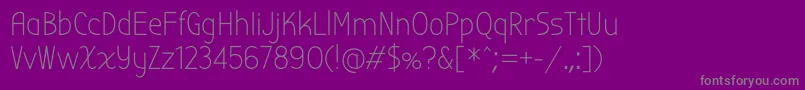 BubbleroneRegular-Schriftart – Graue Schriften auf violettem Hintergrund