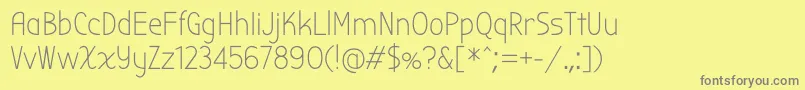 BubbleroneRegular Font – Gray Fonts on Yellow Background