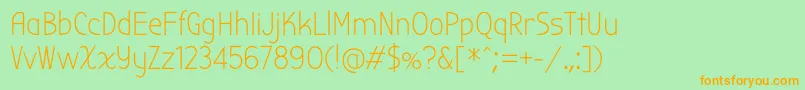 BubbleroneRegular Font – Orange Fonts on Green Background