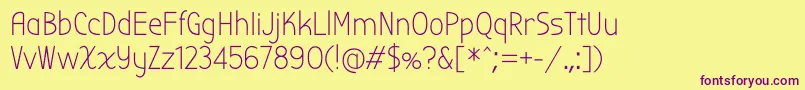 BubbleroneRegular Font – Purple Fonts on Yellow Background