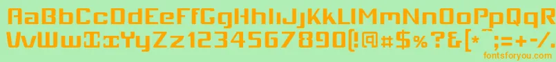 Mobio Font – Orange Fonts on Green Background
