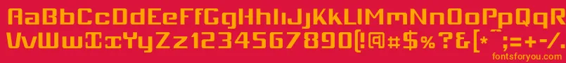 フォントMobio – 赤い背景にオレンジの文字