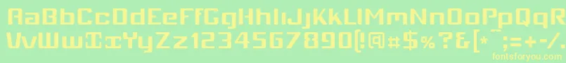 フォントMobio – 黄色の文字が緑の背景にあります