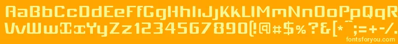 フォントMobio – オレンジの背景に黄色の文字
