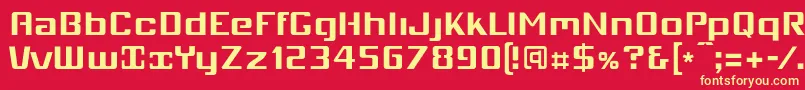 フォントMobio – 黄色の文字、赤い背景