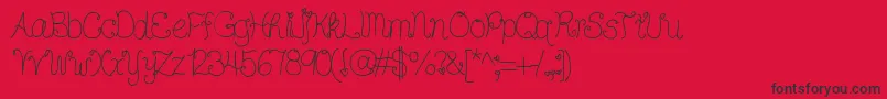 フォントDdhearts – 赤い背景に黒い文字