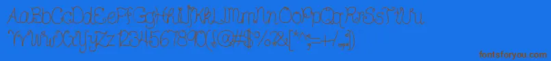 Ddhearts Font – Brown Fonts on Blue Background