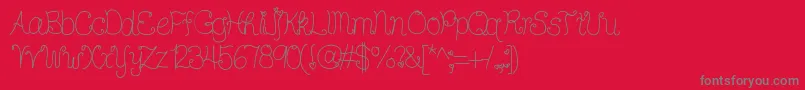 Ddhearts-Schriftart – Graue Schriften auf rotem Hintergrund