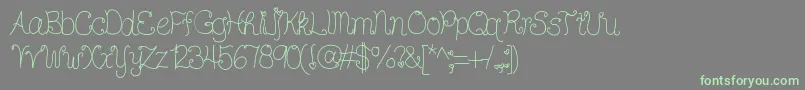 Ddhearts Font – Green Fonts on Gray Background