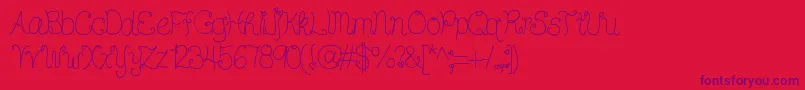 Ddhearts-Schriftart – Violette Schriften auf rotem Hintergrund