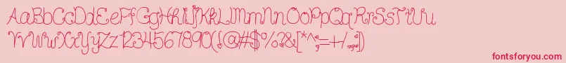 Ddhearts Font – Red Fonts on Pink Background