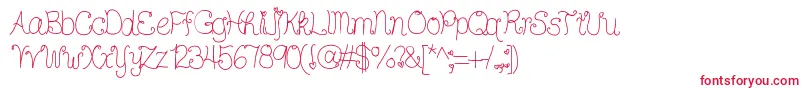 Ddhearts Font – Red Fonts on White Background