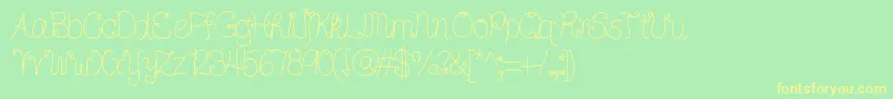 Ddhearts Font – Yellow Fonts on Green Background