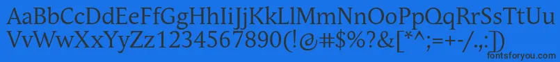 AndulkaBookPro-fontti – mustat fontit sinisellä taustalla