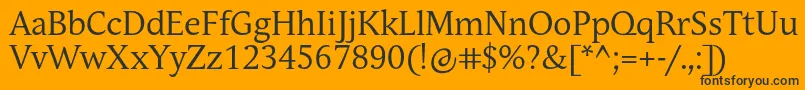 AndulkaBookPro Font – Black Fonts on Orange Background