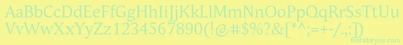Шрифт AndulkaBookPro – зелёные шрифты на жёлтом фоне