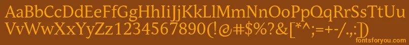 AndulkaBookPro Font – Orange Fonts on Brown Background