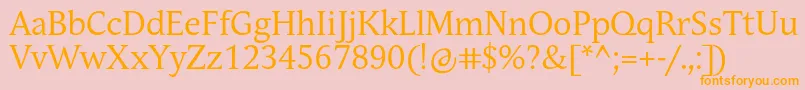 Police AndulkaBookPro – polices orange sur fond rose