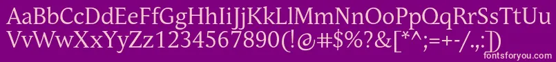 AndulkaBookPro Font – Pink Fonts on Purple Background
