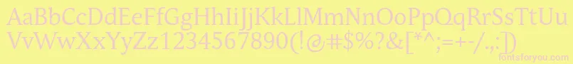 AndulkaBookPro Font – Pink Fonts on Yellow Background