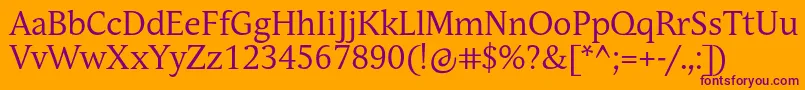 AndulkaBookPro Font – Purple Fonts on Orange Background