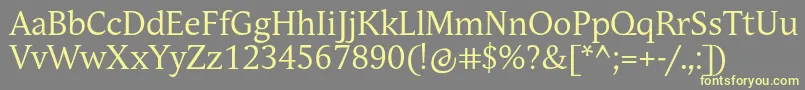フォントAndulkaBookPro – 黄色のフォント、灰色の背景