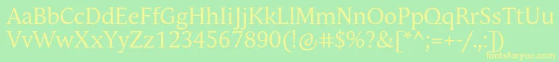 AndulkaBookPro Font – Yellow Fonts on Green Background