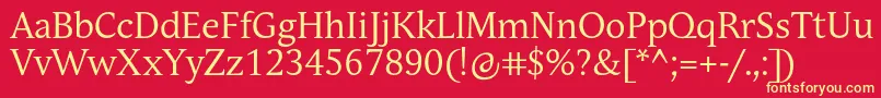 AndulkaBookPro Font – Yellow Fonts on Red Background