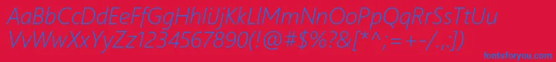 SegoeUiLightItalic Font – Blue Fonts on Red Background