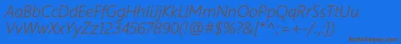 SegoeUiLightItalic Font – Brown Fonts on Blue Background